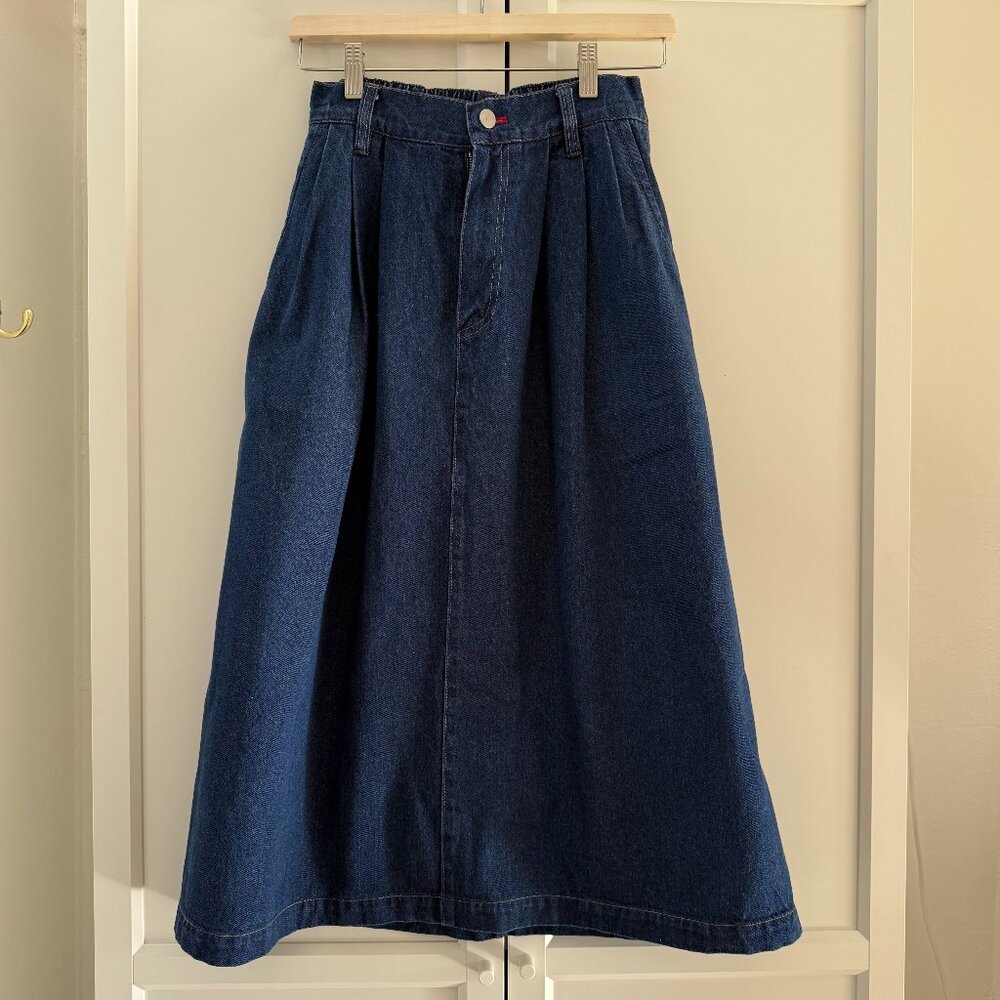 Le Bon Shoppe Long Farm Girl Skirt in Raw Denim - Size S